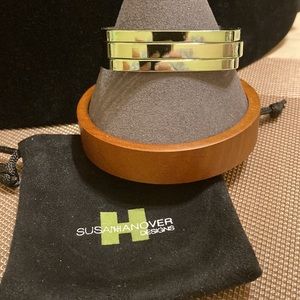 Susan Hanover Designs mint green metal square bangle bracelets